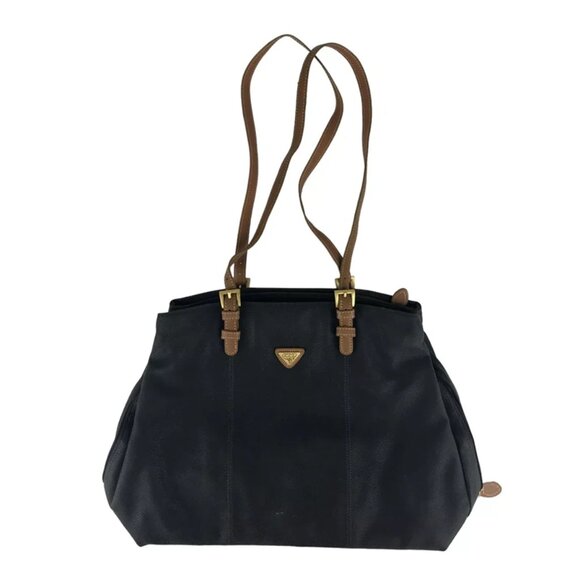 Boyt Womens Black Brown Jump Leather Zipper Pockets Adjustable Strap Tote‎ Bag - Picture 1 of 12